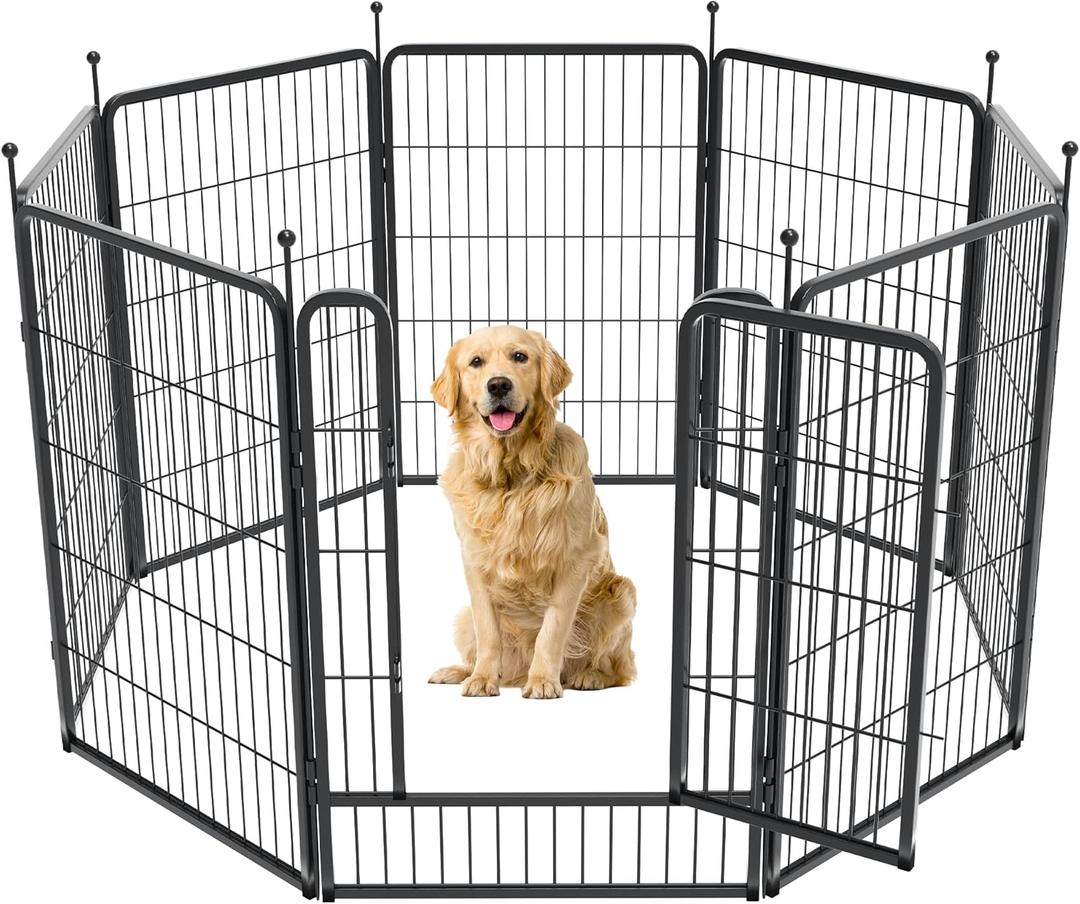 FXW Rollick Dog Playpen for Yard, RV Camping, 40 inch 8 Panels for Medium and Large DogsPatented