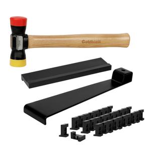 Goldblatt Laminate Wood Flooring Installation Kit with Reinforced Double-Faced Mallet, Heavy Duty Pull Bar, Tapping Block, 30-Piece Spacers, Professional Flooring Tools for Laminate, Hardwood, Vinyl