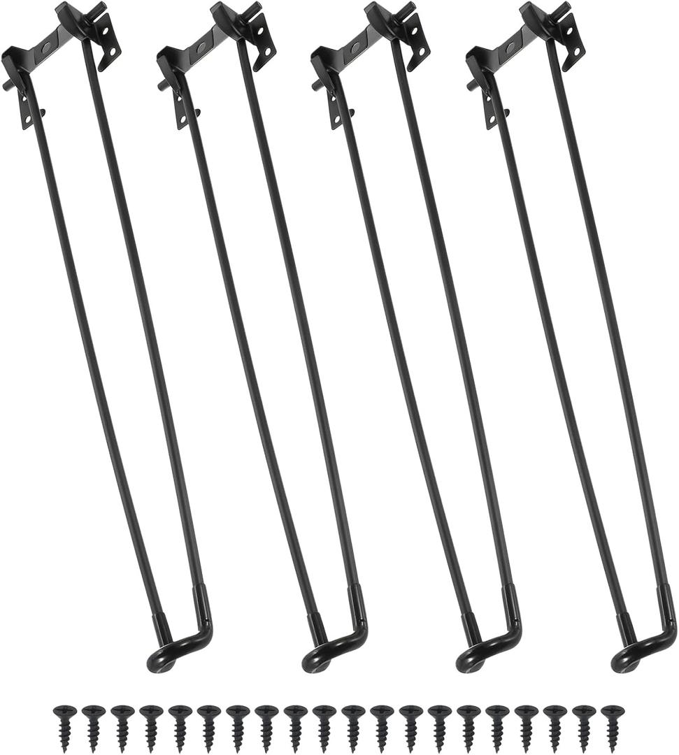 uxcell Folding Table Legs, 4pcs 52.5cm(20.7") Metal Foldable Table Legs Folding Coffee Table Legs for Furniture Home DIY Projects, Black