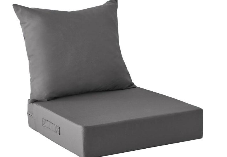 IPYNBAP Outdoor Cushions for Patio Furniture,Outdoor Seat Cushion Set 24 x 24 x 5.75 Inch,Waterproof & Fade Resistant Outdoor Chair Cushions,Deep Patio Chair Cushion with Removable Cover, Gray