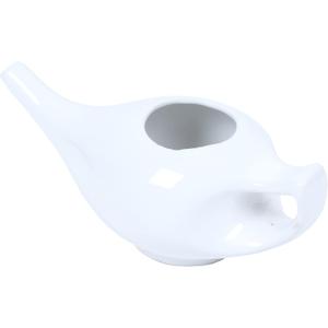 Qimacplus Leak Proof Durable Porcelain Ceramic Neti Pot Comfortable Grip with 10 Sachet Neti Salt, Lightweight neti Pot Ceramic | Natural Treatment for Sinus and Congestion 9 oz Capacity (White)