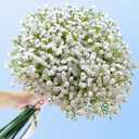 Babys Breath Artificial Flowers,12 Pcs Baby Breath Flowers Artificial Bulk, Real Touch Babys Breath Babies Breath Long Stems, Fake White Gypsophila For Bonquet Vase Wedding Decor Flower Arrangement, White 