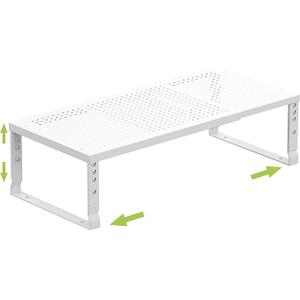 Jojocross Expandable Cabinet Shelf Organizer Storage Spice Rack Shelves for Kitchen Stackable Adjustable Pantry Cupboard Bathroom Countertop Desktop(1Pack/White/Largewith Hole)
