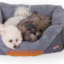 K&H Pet Products Thermo-Pet Lounge Sleeper Indoor Heated Pet Bed for Dogs & Cats, Bolstered Warm Calming Pillow Bed for Multiple or Large Cats, Machine Washable, Safety Listed - Medium 30.5 X 24.5in