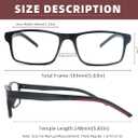 OLOMEE Blue Light Blocking Reading Glasses for Men Wide Rectangular Men's Readers +2.50 Lightweight Large Rectangle Cheaters Glasses with Spring Hinges 4 Pack,Anti Eyestrain/UV