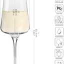 Krosno White and Sparkling Wine Glasses, 6 piece set, 13.52 oz, Infinity Collection, Elegant, Crystal Glass, Lead-free Glass, Dishwasher Safe, Made in Europe