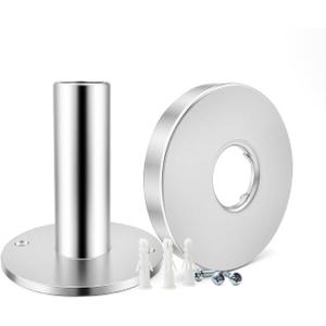 PEX Stub Out Support and Water Supply Line Cover for 1/2 Inch PEX, Copper and CPVC Pipe, Metal Pipe Sleeve with Wall Flange for Bathroom Sink and Toilet Lines