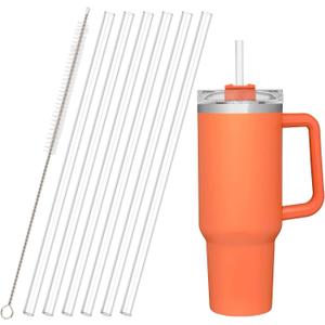 4 x Replacement Straws for Stanley 40 30oz Adventure Quencher Travel Tumbler 6Pack, YOELIKE Reusable Clear Straws with Cleaning Brush, Compatible with Stanley Cup Mug Accessories
