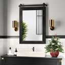 COGOOD Bathroom Mirrors for Over Sink - 21 x 30 Farmhouse Barn Door Wall Mirror for Bathroom, Living Room, Entryway Wall Decor, Black