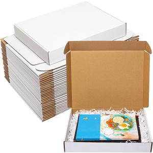 Wowxyz White Shipping Boxes 13x10x2" 30 Pack - Corrugated Cardboard Box Mailers for Small Business, Literature Mailer Packaging Supplies
