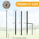 LEIFIDE Matte Black 72" h Replacement Pole for Large Wind Spinner, Windmill Replacement Parts, Three-Part Composition, 22mm Thicker Tube, Easy Assembly for Large Metal Wind Spinner (2 Prongs Base)