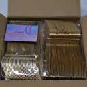 Liacere 200pcs Gold Plastic Forks - Heavyweight - 7.4 Inch Heavy Duty Plastic Forks - Gold Plastic Silverware Perfect For Parties & Weddings & Restaurants & New Year And Daily Using