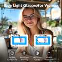 2 x Blue Light Glasses for Woman Men | 99% Blue Light Blocking Glasses for Computer Gaming TV Phone Screen Square Frame | Anti Eyestrain & UV Glare Protection - 5 Pairs