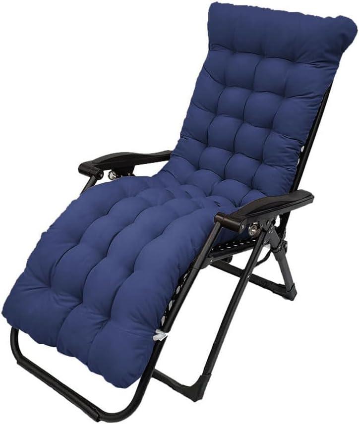 Patio Chaise Lounger Cushion,61in Lounge Chair Recliners Chair Cushions,Thicker Padded Chaise Lounger Swing Bench Cushion for Outdoor Indoor Home Office (Navy Blue)