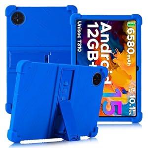 ATOOZ for DOOGEE Tab A9 Case 10.1 Inch 2025, Soft Silicone Kids Case for DOOGEE Tab A9 Pro 10.1 Tablet with PC Stand (Blue)