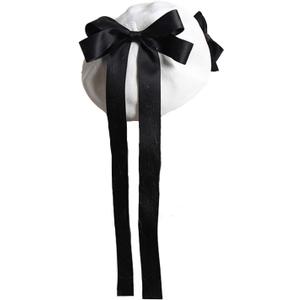 LittleLuluda Women Lolita Painter Hat Beret Cap with Bowknot