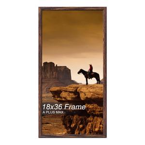A PLUS MAX 18x36 Picture Frame Brown Light Weight Wall Mount