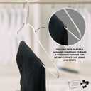 Wire Metal Clothes Hangers 50 Pack for Standard Size Shirts, Pants, Skirts, Space Saving, Non Slip,18 Inch 14.5 Gauge Ultra Thin Standard Dry Cleaner Coated Steel (50, White)