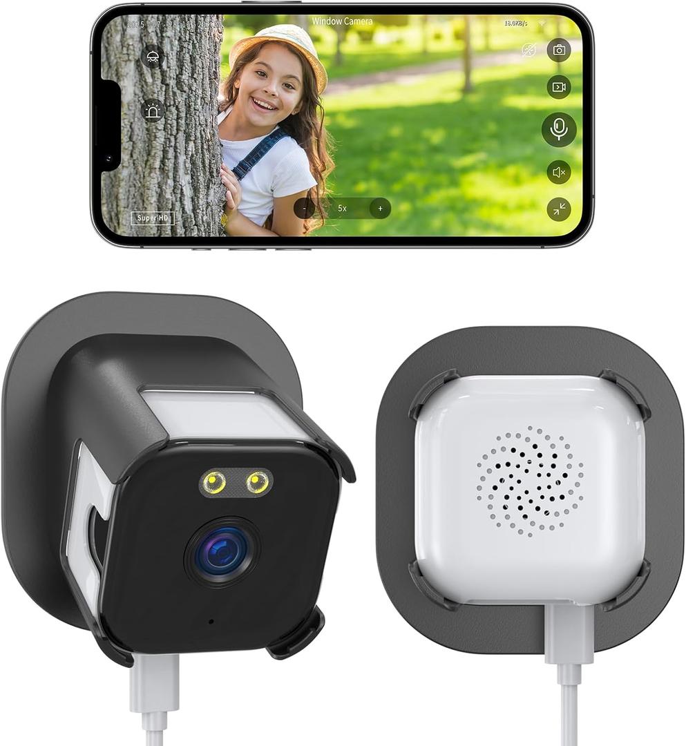 Window Camera 3MP 2K Indoor for Home Security, Color Night Vision - 1Pack