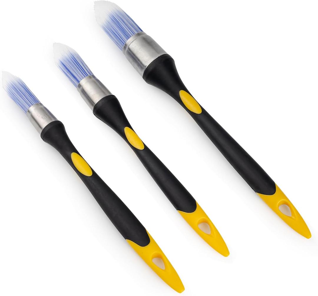 Mister Rui Trim Brush Set, 3 Pcs Paint Brushes for Painting Walls, Trim Paint Brush, Small Paint Brush, Small Brushes for Painting, 5/8, 3/4 and 1