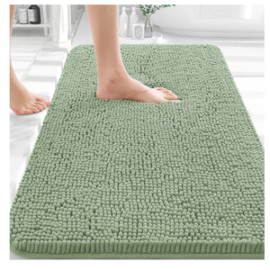 OLANLY Bathroom Rugs 30x20, Extra Soft Absorbent Chenille Bath Rugs, Rubber Backing Quick Dry, Machine Washable Bath Mats for Bathroom Floor, Tub and Shower, Home Decor Accessories, Sage Green
