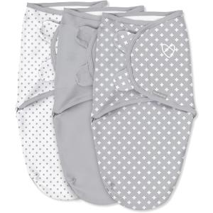 SwaddleMe by Ingenuity Original Swaddle, 100% Cotton, Improves Sleep & Calms Startle Reflex, 0-3 Months, 1.0 TOG, 3-Pack, Baby Swaddle Blanket - Criss Cross
