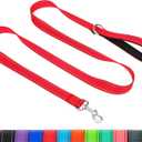 Taglory Dog Leash for Small Dogs, Double-Sided Reflective Leash with Soft Neoprene Padded Handle, 3/4 inch by 5 ft, Fit Small Medium Large Breeds Under 20 lbs, Red