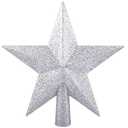 Livder 8 Inches Christmas Tree Top Crown Glitter Star Decoration (Silvery)