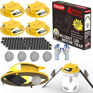 2025 New Upgraded Bucket Lid Mouse Trap-Metal Bait Cage-Auto Reset-5 Gallon Bucket Fit-Humane-Indoor Outdoor-Rat Trap