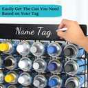 Spray Can Holder Storage Rack - Wall Mounted Metal Paint Bottle Organizer with A Removable Name Label Aerosol Can Holder Holds 24 Cans No Installation Required, 4.52 x 12.4 x 17.12 inches