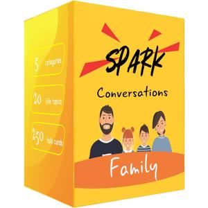 Conversation Cards for Family - Spark Family Conversations - Family Card Games for Adults, Teens, Kids - Chat Cards Family Pack (250 Cards)
