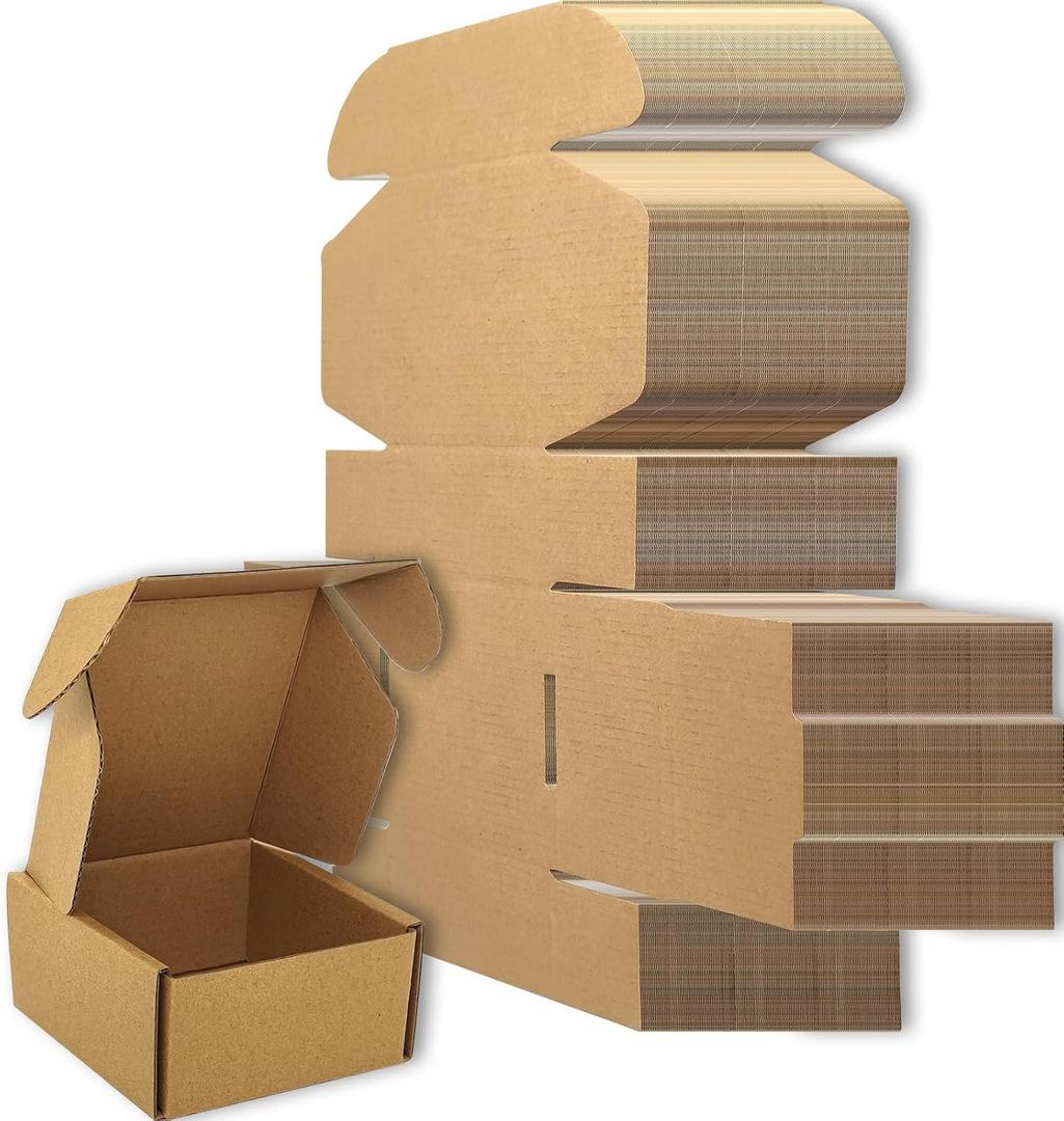 4x4x2 inches Small Shipping Boxes Set of 100 - Brown Mailer Corrugated Cardboard Boxes for Shipping Packaging Mailing Products