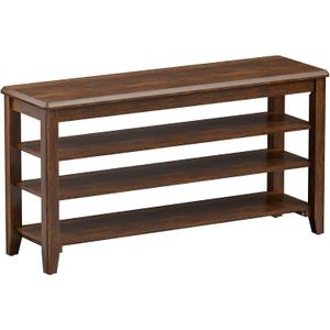 Shoe Bench Storage Rubberwood, Entryway Bench with 3-Tiers Height Adjustable, Shoe Rack Front Door Entrance Organizer for Hallway Living Room, Mudrooms, Walnut,39.4"