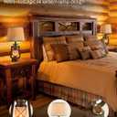 LEDIARY 18.72" LED Vintage Lantern Flickering Flame Table Lamps for Bedrooms Set of 2, Small Farmhouse Rustic Vintage End Table Lamps, Halloween Decorative Lantern Bedside Lamps for Living Room