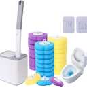 Disposable Toilet Brush, Toilet Bowl Cleaning System, Powerful Cleaning, Disposable Toilet Cleaner, with 24 Toilet Wand Refills, for Toilet Bowl Cleaners, Bathroom Cleaning