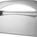 Toilet Seat Cover Dispenser - Stainless Steel Wall Mount Toilet Seat Cover Holder for Commercial Bathroom, 250 Single or Half Fold Seat Covers Capacity (Brushed)