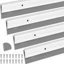 FoldTier 4 Pcs Slotted Door Sweep for Bottom of Door Exterior and Interior, 2-1/8 x 36 Inch, Aluminum Threshold Seal with Flexible Split Rubber, Weather Stripping Draft Dust Noise Stopper