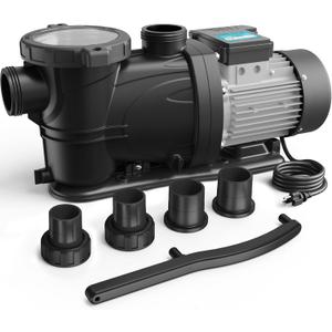 In/Above Ground Pool Pump, Self Primming High Flow (Single Speed, 3HP, 8964 GPH, 115V), Yellow