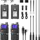 [Chirp Compatible] BAOFENG UV-5G Plus GMRS Handheld Radio, Long Range Rechargeable 5W Two Way Radio, 999 Channels, with NOAA Weather Receiving, 2500mAh Battery USB-C Port, 8" & 15.5" Antennas, 2 Pack