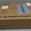 CTIME 4-Tier XL Medicine Organizer - Portable Medicine Cabinet with Leather Handle, Empty First Aid Kit for Home Organization Must, School, Dormitory, Travel, RV, Dorm, Ideal Elderly Gift