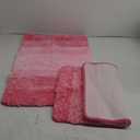 OLANLY Bathroom Rug Set 2 Piece, Soft Absorbent Microfiber Bath Rug Set, Non-Slip, Machine Wash Dry, Plush Shaggy Bath Mats for Bathroom (30"x20"+24"x16", Pink)