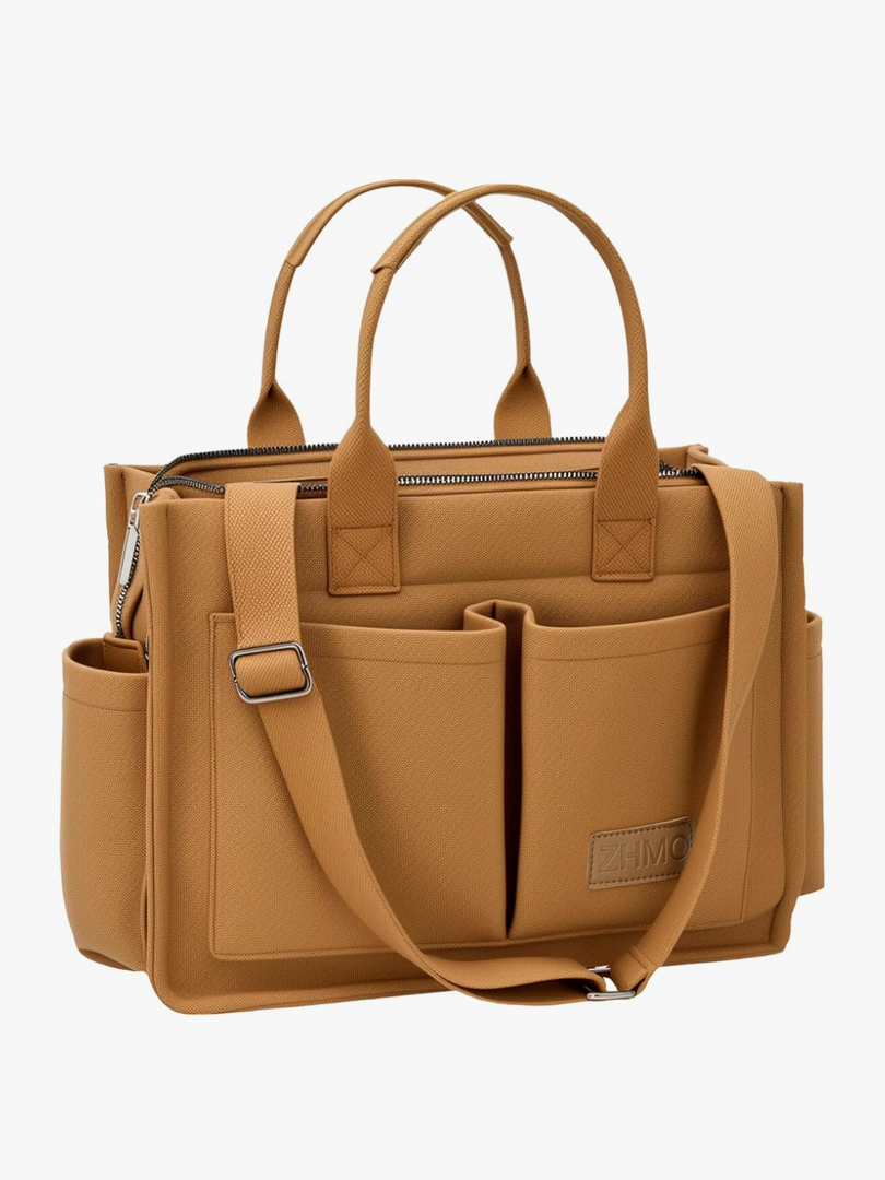 Tote Bag for Women With Compartments,Large Canvas Tote Women's Purse Crossbody Bags Work Laptop Book Bag Satchels Handbags