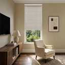 MR.DANCE 2" Cordless Faux Wood Blinds for Indoor Windows, Easy to Install, 25"W x 48"H