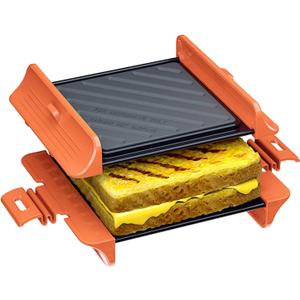 Microwave Sandwich Maker | Panini Press Sandwich Maker | Microwave Grill Tray Crisper | Grill Fast and Dishwasher Safe