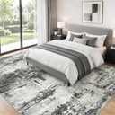 8x10 Area Rugs for Living Room Abstract Washable Black Rug