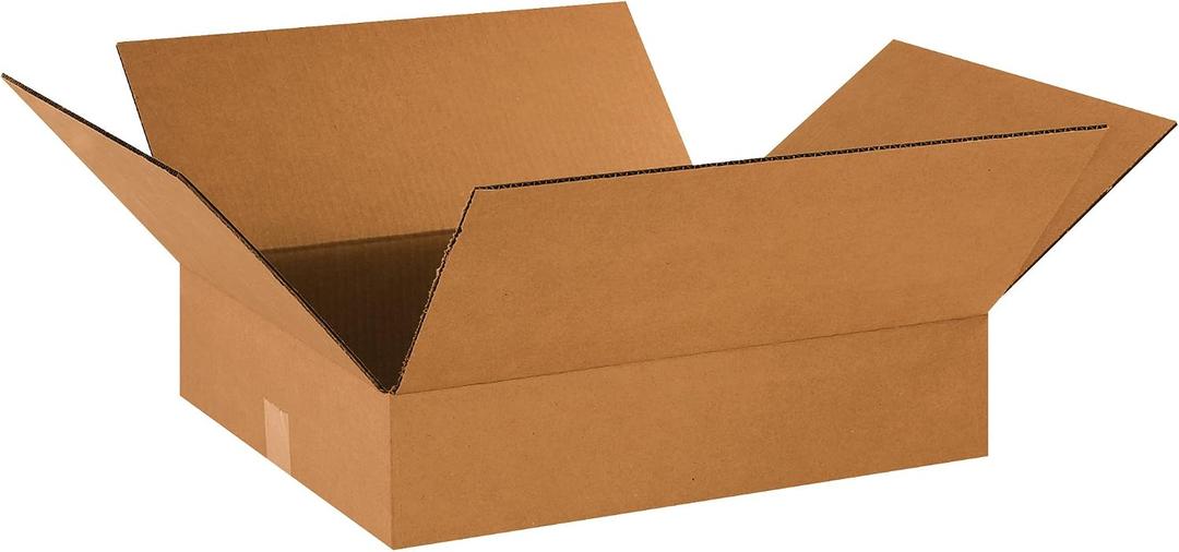 PARTNERS BRAND 18 x 16 x 4 Corrugated Cardboard Boxes, Flat 18"L x 16"W x 4"H, Pack of 25 | Shipping, Packaging, Moving, Storage Box for Home or Business, Strong Wholesale Bulk Boxes