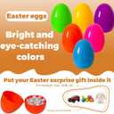 36 Pack 4 Inch Large Easter Eggs Big Colorful Easter Eggs for Refillable Basket Fillers Flat Bottom Plastic Easter Eggs Empty Surprise Eggs for Easter Hunt Party Favor