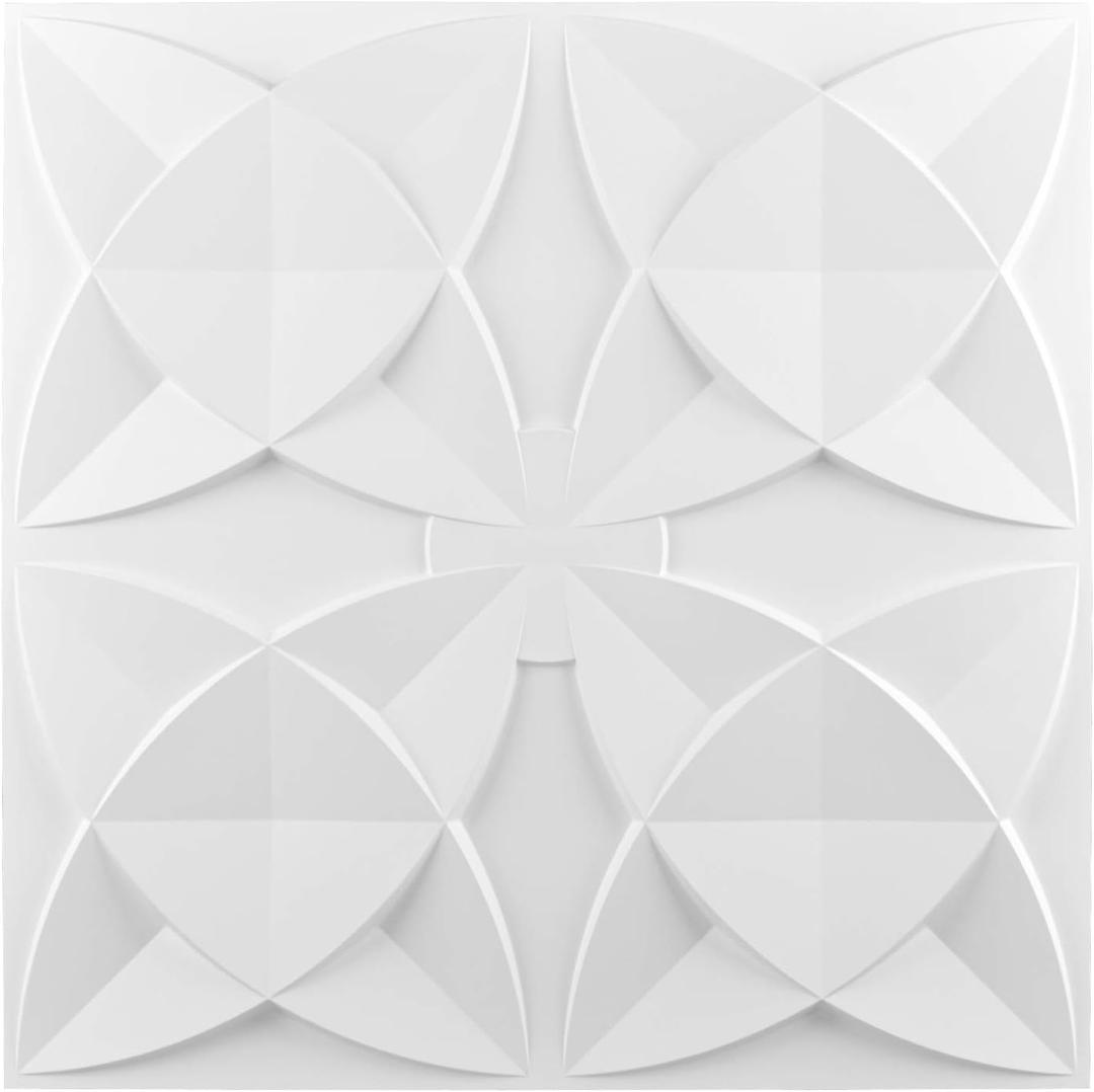 Art3d Decorative Ceiling Tile 2x2 Glue up, Suspended Ceiling Tile Pack of 12pcs White Floral