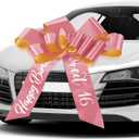 Wonderjune 30 Inch Big Car Bow - Giant Sweet 16 Birthday Bow Gift Wrapping Decoration for Surprise Party, Birthday Decorations(Rose Gold)