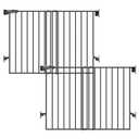 Babelio Baby Gate for Stairs, Kitchen & Doorways, No Bottom Bar| Easy Installation| One-Handed Operation| Auto-Close| Hardware Mount (Drill Needed) Safety Dog Gate (Black - 2 Pcs, 26-43" W, 28" H)